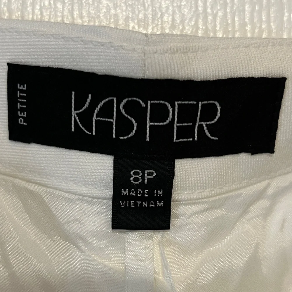 KASPER Women's White Front Crease Dress Pants Size 8P NEW - Picture 4 of 5